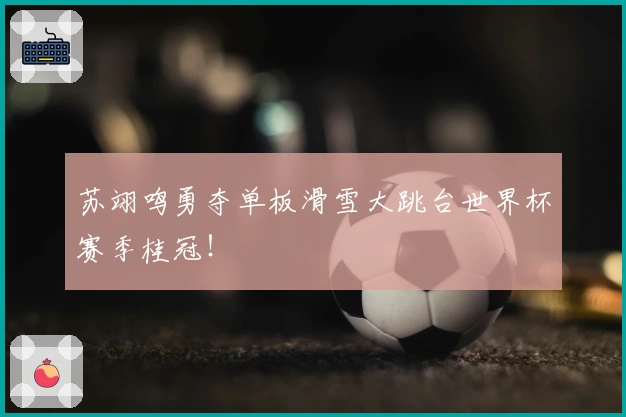 苏翊鸣勇夺单板滑雪大跳台世界杯赛季桂冠！